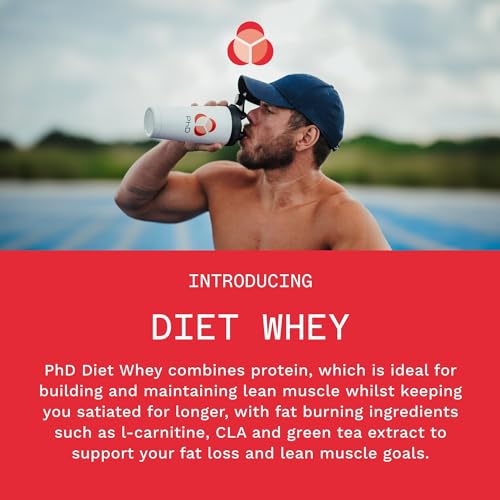 PhD Nutrition Diet Whey Protein, Proteína de suero de leche sabor a Chocolate Blanco Deluxe 17 gr de proteína por porción, 40 porciones, Bolsa de 1 Kg