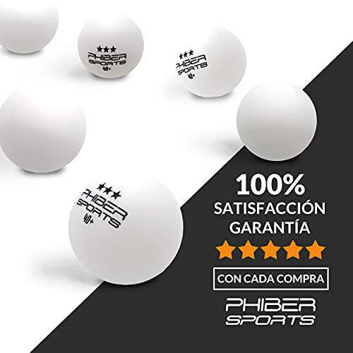 PHIBER-Sports Pelotas de Tenis de Mesa Premium 3 Estrellas [24 Piezas] - Características de Juego Ideales para Principiantes, familias y Profesionales