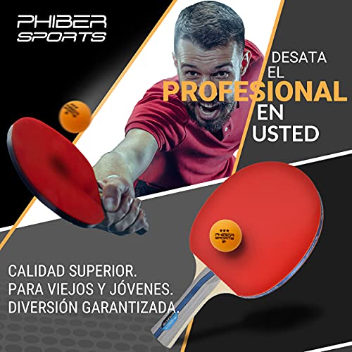 PHIBER-Sports Pelotas de Tenis de Mesa Premium 3 Estrellas [24 Piezas] Naranja - Características de Juego Ideales para Principiantes, familias y Profesionales