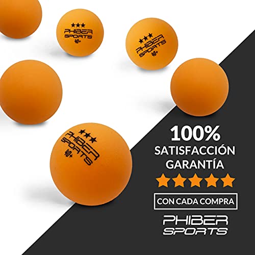 PHIBER-Sports Pelotas de Tenis de Mesa Premium 3 Estrellas [24 Piezas] Naranja - Características de Juego Ideales para Principiantes, familias y Profesionales