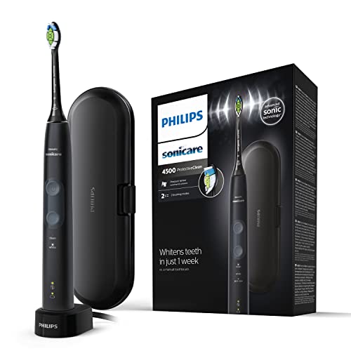 Philips Sonicare Cepillo de dientes ProtectiveClean 4500, Color Negro HX6830/53