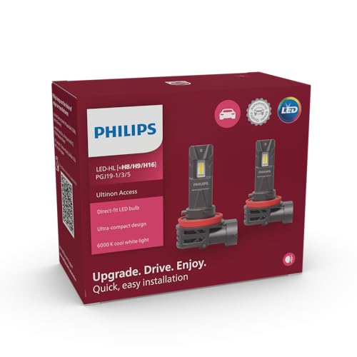 Philips Ultinon Access LED lámpara para faros de coche (Fog H8/H9/H16), ultra-compact direct-fit, 80%, 6.000K, set de 2