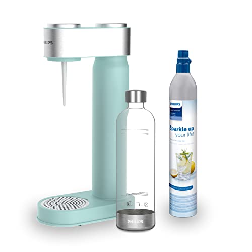 Philips Water Solutions GoZero Sparkling Water Maker Sifón, máquina para Hacer Soda, 1 Liter, plástico, Verde