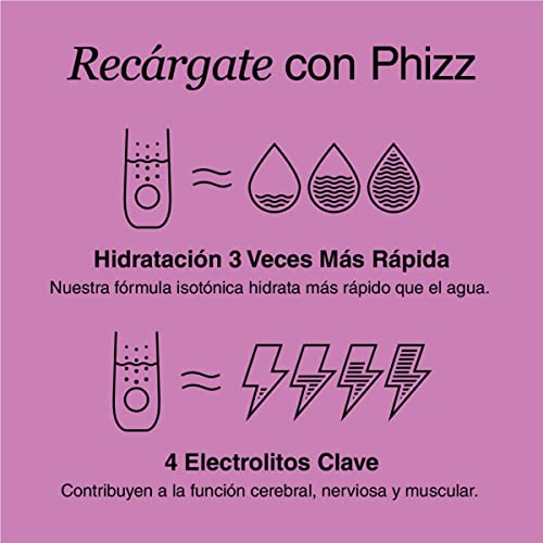 Phizz Electrolitos, Multivitamínico e Hidratación Efervescente 60 Comprimidos - 18 Vitaminas y Minerales, Vitamina C, Vegetariano y Bajo en Calorías (Manzana y Grosella Negra)