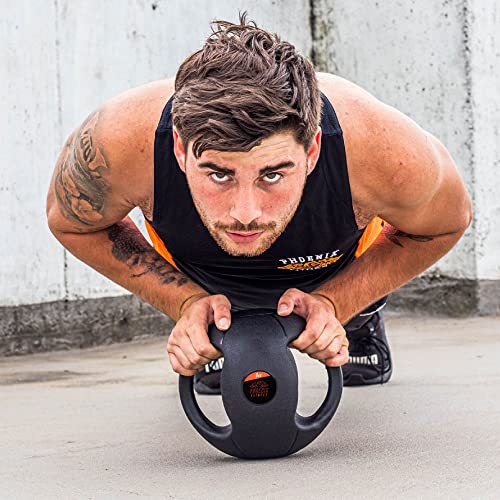 Phoenix Fitness Unisex Adult Double Handle Medicine Ball 8kg Double Handle Medicine Ball 8kg - Black, 8kg