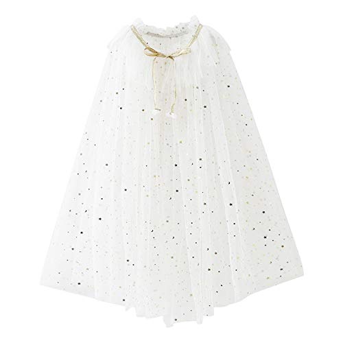 PHOGARY Vistoso Capa Princesa Niña Disfraz Princesa Vestido, Disfraces Halloween Navidad Carnaval Cosplay Cumpleaños Fiesta Princesa Disfraces Capa para Niños（Blanco M）