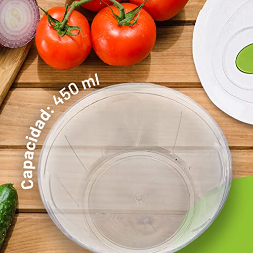 Picadora manual de alimentos con cuerda - Cuenta con 3 cuchillas en acero inoxidable - Para cortar y batir - Picador de verduras, cebolla, ajo, frutas, carne, frutos secos - 450 ml - WE HOUSEWARE