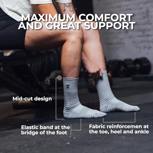 PICSIL Calcetines Deporte, Ideales Para Running, Gimnasio, Padel, Ciclismo, Baloncesto, Crosstraining, Calcetines Deportivos Altos Para Hombre y Mujer (XL, Blanco)