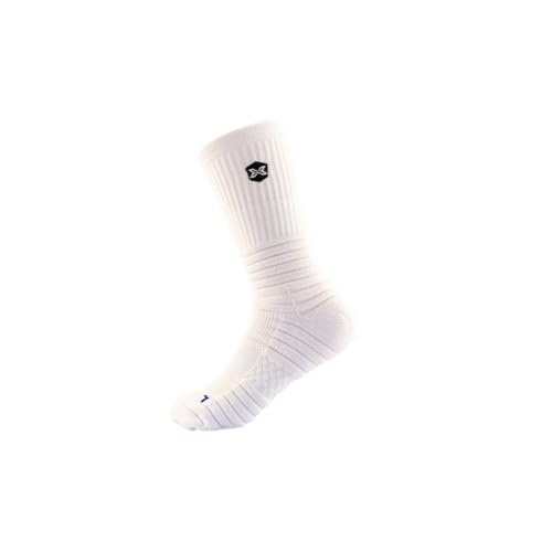 PICSIL Calcetines Deporte, Ideales Para Running, Gimnasio, Padel, Ciclismo, Baloncesto, Crosstraining, Calcetines Deportivos Altos Para Hombre y Mujer (XL, Blanco)