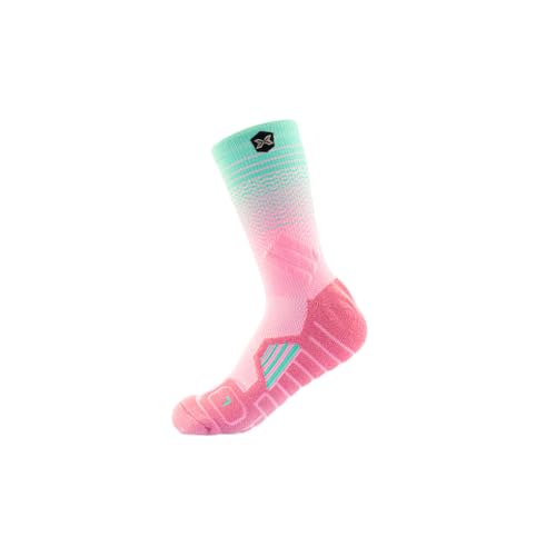 PICSIL Calcetines Deporte, Ideales Para Running, Gimnasio, Padel, Ciclismo, Baloncesto, Crosstraining, Calcetines Deportivos Altos Para Hombre y Mujer (XL, Rosa)