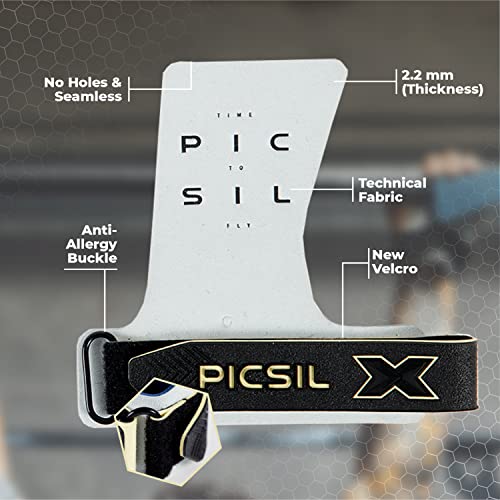 PICSIL Condor Calleras para Cross Training, Grips sin Agujeros con Tejido Tecnico, Mayor Protección y Confort, para Gimnasio, Box, Halterofilia, Previenen Ampollas y Desgarros, Unisex (G+, White)