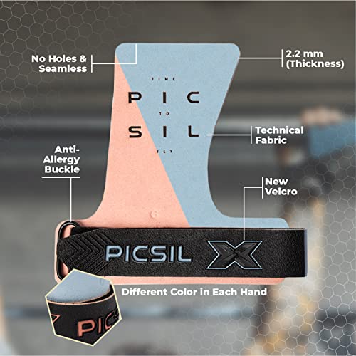 PICSIL Condor Calleras para Cross Training, Grips sin Agujeros con Tejido Tecnico, Mayor Protección y Confort, para Gimnasio, Box, Halterofilia, Previenen Ampollas y Desgarros, Unisex (G, Coral)