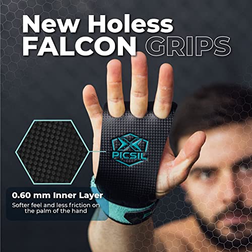 PICSIL Falcon Calleras para Cross Training, Grips de 2&3 Agujeros, Almohadilla Extra para Mayor Protección y Confort, para Gimnasio, Box, Halterofilia, Previenen Ampollas y Desgarros, Unisex, 3H, S