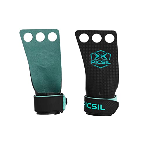 PICSIL Falcon Calleras para Cross Training, Grips de 2&3 Agujeros, Almohadilla Extra para Mayor Protección y Confort, para Gimnasio, Box, Halterofilia, Previenen Ampollas y Desgarros, Unisex, 3H, S