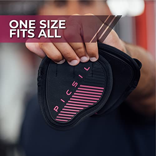 PICSIL Fitness Grip Pads, Alternativa Guantes Gym, Manoplas de Gimnasio, Cross Training, Calistenia, Gimnasia, Dominadas, Musculacion, para Hombre y Mujer (Powered Dirt)