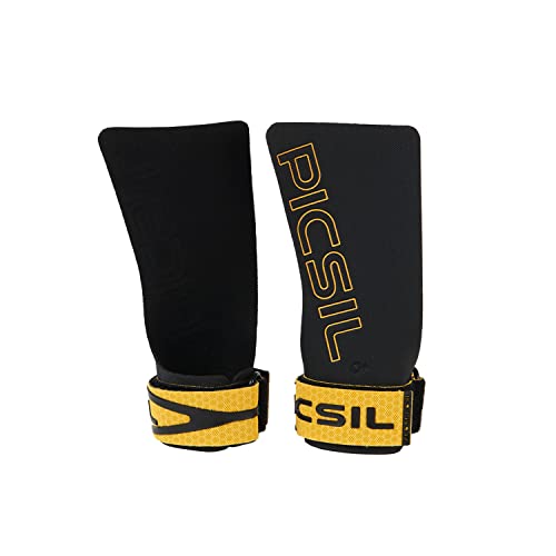 PICSIL Golden Eagle Calleras Sin Agujeros, Fingerless Grips para Cross Training, Gimnasio, Box, Halterofilia, Previenen Ampollas y Desgarros, Mayor Retención del Magnesio, Unisex (G+ (L/XL), Gold)