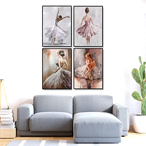 Pintura 5D Diamante Pack de 4 Adultos 30x40 cm Diamond Painting Ballet Cuadro Diamantes Relacionado con Ballet Punto de Cruz Ninos Pintura por Números Ballet Puzzle Diamantes kit Manualidades Adulto