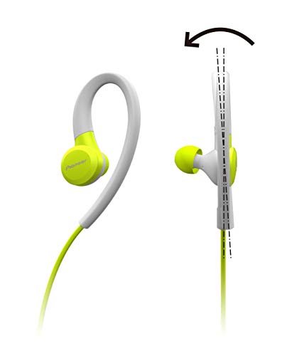 Pioneer SE-E6BT(Y) Auriculares deportivos inalámbricos in-ear (6 horas de reproducción, Bluetooth, IPX4, Pioneer Notification App), amarillo