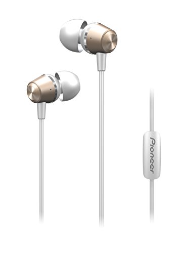 Pioneer SE-QL2T(G) Auriculares intraaurales (Cuerpo de Aluminio, Auriculares, Panel de Control, micrófono/Manos Libres, Ligeros, Compacto, para iPhone, Smartphones Android, Tablet), Oro