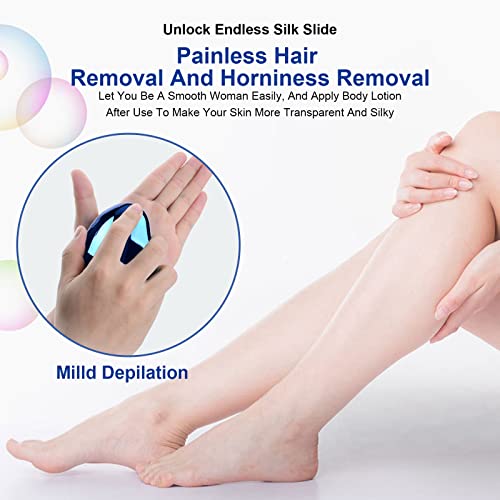 Pipihome Epilatore de Vello mágico sin Dolor, Borrador de Pelo de Cristal, Crystal Hair Eraser, Depilación para Hombres y Mujeres Herramienta Exfoliante para Pierna Brazo Espalda (Azul Oscuro)