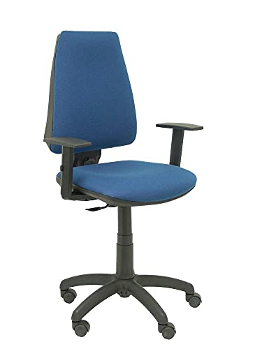 Piqueras y Crespo Silla Elche CP Bali Azul Marino Brazos Regulables Oficina, Tela, 109x46x46 cm