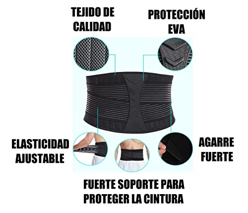 Pirox Faja Lumbar Hombre - Corrector Reductor Mujer - Cinturón Dolor de Espalda Mujer - Protección Abdominal para Trabajo - Compresión Ortopédica Deportiva