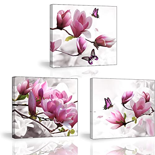 Piy Painting Impresión en Lienzo, Cuadro Elegante de Flores orquídeas, Cuadro Moderno tensado en Marco de Madera Listo para Colgar decoración de Arte de Pared en Cuarto de baño, Regalo