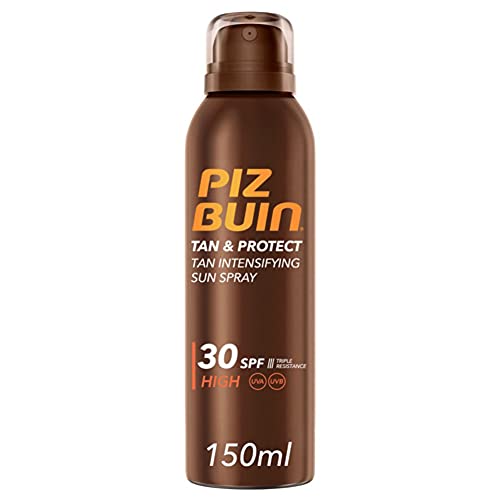 PIZ BUIN Protector Solar en Spray SPF30, Tan & Protect Acelerador del Bronceado de Protección Alta, con Vitamina E y Protección UVA/UVB, 150 ml