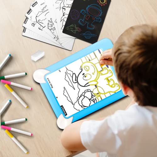 Pizarra Magica infantil Juguete para Niños/Niñas 2 3 4 5 6 años Tableta de Dibujo 3D Magico Iluminosa con Luce LED Juegos Educativo Infantil Creativo Regalo Juguete para Niños/Niñas