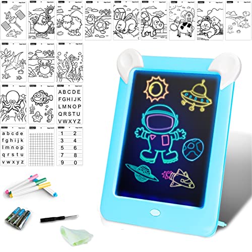 Pizarra Magica infantil Juguete para Niños/Niñas 2 3 4 5 6 años Tableta de Dibujo 3D Magico Iluminosa con Luce LED Juegos Educativo Infantil Creativo Regalo Juguete para Niños/Niñas