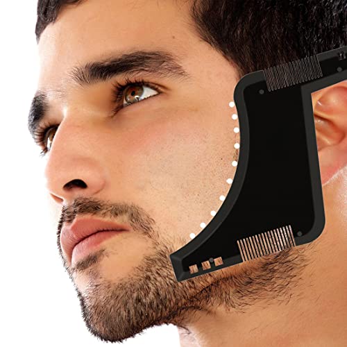 PLABBDPL Plantillas para barba, 2 unidades, para barba, para barba, patillas, cuello, plantilla para barba para cortar fácilmente, peine de barba, herramienta de peinado