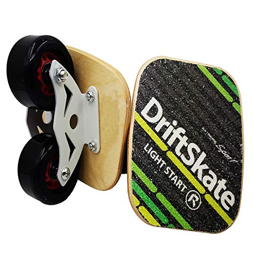 Placa de Patines de Deriva de Carretera para Patines de Ruedas Freeline para Exteriores con Ruedas de PU y rodamientos ABEC-9 608 (Negro con Placas de Madera de Arce)