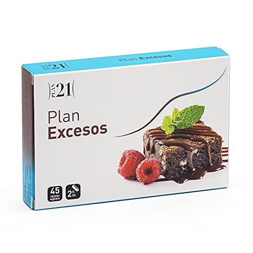 PLAMECA - Plan 21 Excesos, con Polifenoles de Té Verde y Manzana y Fructooligosacáridos, Control Peso Corporal, Retención de Líquidos y Vientre Hinchado, Equilibrio de Excesos - 45 Cápsulas Vegetales