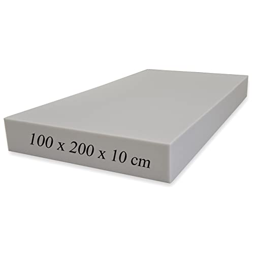 Planchas goma espuma poliuretano - Alta Densidad D25kg (100x200x10cm) Gris - espuma para tapizar, espuma sofa, colchones, cojines, relleno, guata, colchones para furgonetas camper, colchones espuma