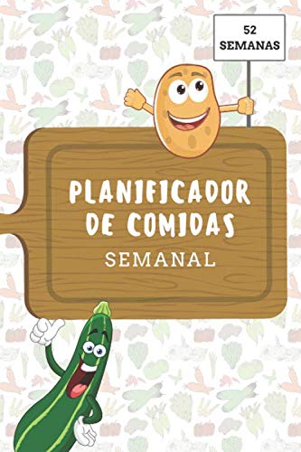 Planificador de comidas semanal: Ahorra tiempo y dinero planificando tu menú semanal | Planificador de comidas y lista de la compra | Diario de comidas | Organiza y registra 52 semanas