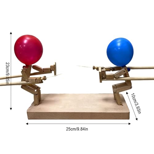 planning Balloon Bamboo Man Battle - 2024 Nuevas Marionetas De Esgrima De Madera Hechas A Mano, Juego De Batalla De Robot De Madera para 2 Jugadores Ejercicio Destreza Manual Juego De Mesa