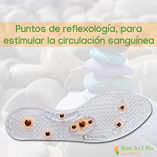 Plantillas magnéticas de mujer para reflexología podal y acupresión, ideales para el masaje, el confort, el cuidado de los pies, la circulación sanguínea, la pesadez de piernas, el dolor de espalda