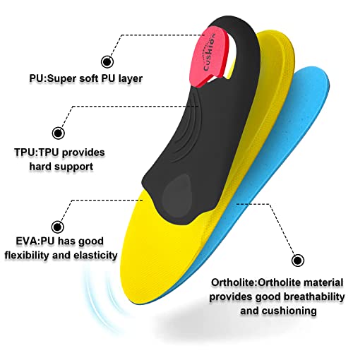 Plantillas ortopédicas para mujeres y hombres Soporte de pie alto Plantillas de zapatos funcionales suaves Inserto para pies planos, dolor de pie, fascitis plantar