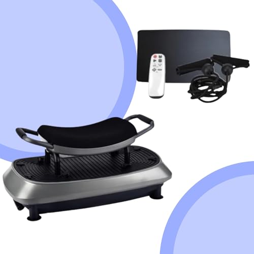 Plataforma Vibratoria con Asiento | Fitness para Adelgazar | Tonificador de músculo | Entrenamiento de Core | Incluye Bandas Tensoras