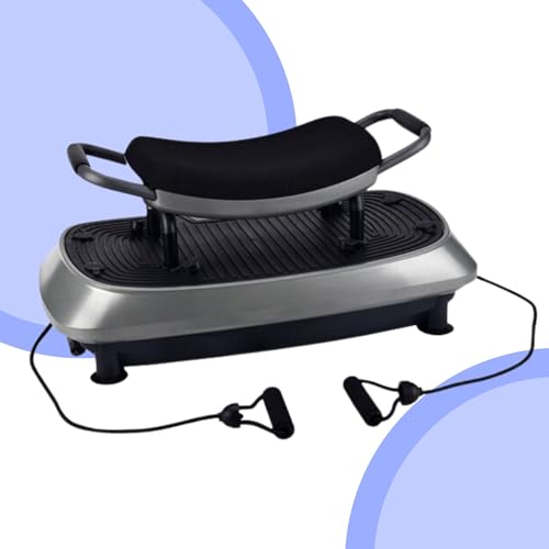 Plataforma Vibratoria con Asiento | Fitness para Adelgazar | Tonificador de músculo | Entrenamiento de Core | Incluye Bandas Tensoras