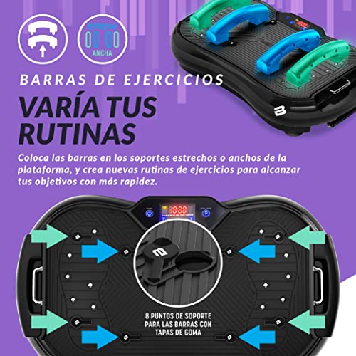 Plataforma Vibratoria Ultra Slim de Bluefin Fitness / Plataforma Vibratoria, Ejercicio Completo / Potente Plataforma Compacta con Bandas de Resistencia / Plataforma Vibratoria para Fitness en Casa