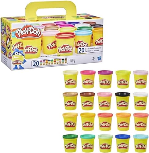 Play-Doh Pack 20 Botes (Hasbro A7924EUD), 24 Meses+, Multicolor