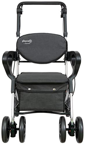 Playcare Andador para Personas Mayores con Asiento y Reposabrazos Ancho, Gris