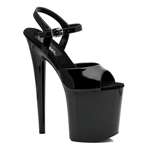 Pleaser FLAMINGO-809, Plataforma Mujer, Negro (Negro (Blk Pat/Blk), 37 EU