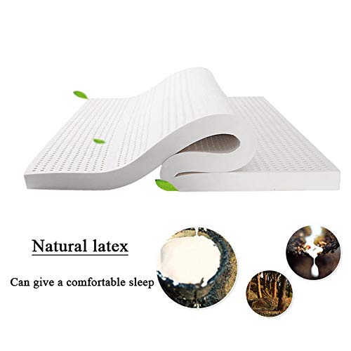 PLOLLD 3 Pulgadas de látex Natural colchón, Hotel Premium Futon Mattress Topper 100% Natural Latex Anti-ácaros colchoneta Floor (Size : King-180×200cm)