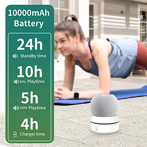 PlusAcc Base Bateria Compatible con HomePod Mini 10000mAh Powerbank Externa Battery con 10 Horas de duración de la batería Inalambrico Recargable Portable (Blanco)