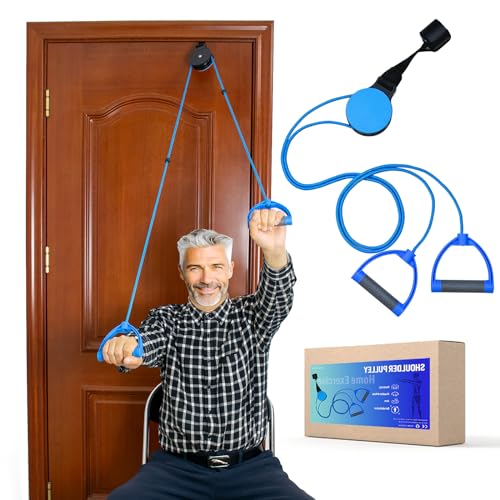 Polea Hombro, [Actualización] Poleas Rehabilitacion Hombro para Fisioterapia, Cuerda Poleas Gimnasio para Casa, Cuerdas Ejercicio Puerta para Rehabilitación, Ejercicio y Prevención de Lesiones