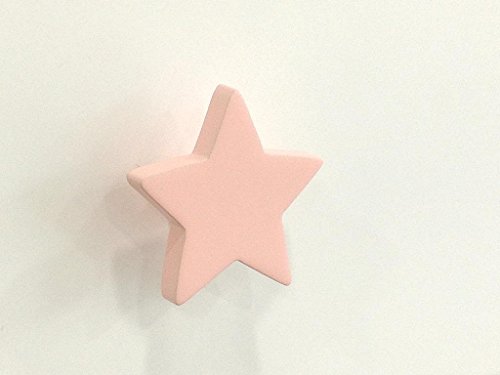 Pomo infantil Estrella. Acabado lacado. Medida: 6 * 6 cms. Tirador estrella. Ideal para decoración infantil. (Rosa)