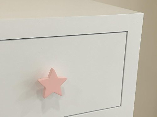 Pomo infantil Estrella. Acabado lacado. Medida: 6 * 6 cms. Tirador estrella. Ideal para decoración infantil. (Rosa)