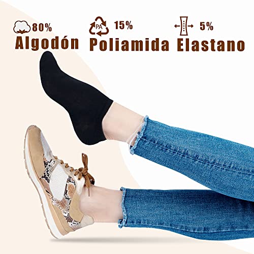 POPYS® 12 Pares Calcetines cortos Unisex de 200 hiladas | Calcetines cortos Hombre | Calcetines cortos Mujer | Calcetines tobilleros Mujer | Calcetines tobilleros Hombre | Tejido Fino